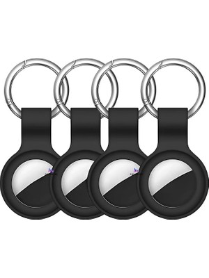 ile Uyumlu 4’lü Silikon Kılıf Seti Anahtarlık Arkası Kapalı Düşmez Yıkanabilir Esnek (Siyah)