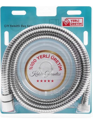 Çift Kenetli Duş Hortumu Spirali (%100 Yerli - 1. Sınıf Kalitede) (Gri)