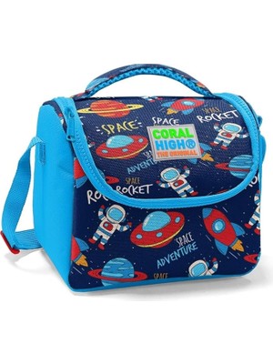 High Lacivert Mavi Uzay Desenli Beslenme Çantası - Erkek Çocuk