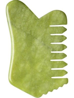 Elegance Çok Amaçlı Yeşim Taşı Pro Gua Sha Tırtıklı Masaj Aleti Doğal Taş Tarak Jade Gua Sha Jade Hair Comb Saç, Yüz ve Cilt Bakımı Aleti