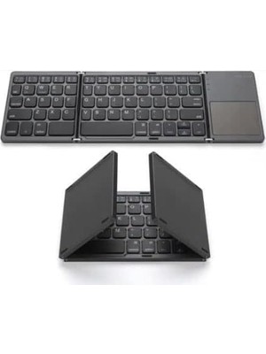 Bluetooth Klavye 3 Katmanlı Katlanabilir Portatif Taşınabilir Şık ve Kullanışlı Dokunmatik Yüzeye Sahip Klavye Windows/android/ıos/smart Tv B033