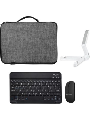 Ipad 6-7-8-9 Nesil 10.2 Inch Tablet Çanta + Bluetooth Klavye + Mouse + Tablet Standı - AL8112