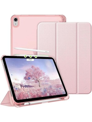 Air 13INÇ M2 ile Uyumlu Kılıf Flip Cover Kalem Bölmeli Pc Case A2898 A2899 A2900 Rose Gold