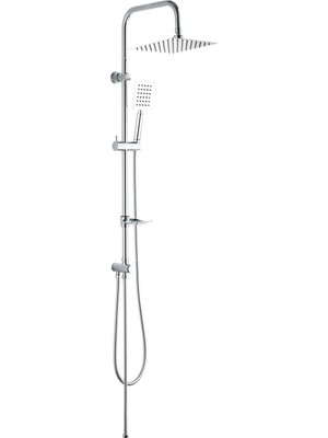 Kolonlu Tepe Duş Seti Robot Duş Yağmurlama Slim Çelik Başlıklar KDS101