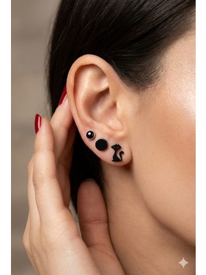 Tılsım Accesories Çelik Küpe Siyah