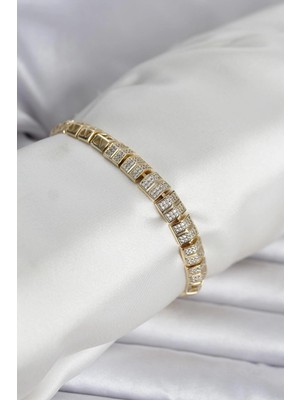 TKÇ Mey Ithalat® Xuping Zirkon Taşlı Gold Renk Kadın Bileklik