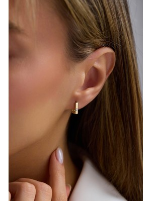 Arpaş 14 Ayar Taşlı Altın Halka Küpe