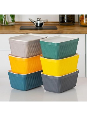 1037 Erzak Çok Amaçlı Bakliyat Saklama Kabı Dolap Içi Organizer 6'lı 1,5 L Still Box