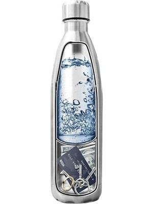 Paslanmaz Çelik Termos Gizli Bölmeli 750 ml Kişiye Özel Tek Ebat Metalik