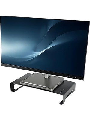 Riser Masaüstü Monitör Standı - Monitör Yükseltici (Siyah, Medium)