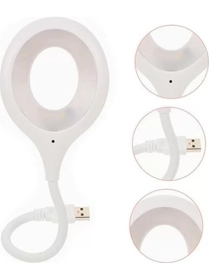 Uravas Store Portatif Akrobatik 20 Smd Ledli USB Gece Kitap Okuma Çalışma Lambası (Powerbank Uyumlu)