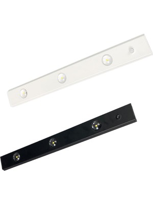 Sensörlü Slim LED Kabin Armatürü Dekoratif Dim Edilebilir USB Şarjlı Aydınlatma (Siyah, 40 Cm)