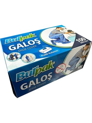 Tek Kullanımlık Kalın Pratik Kutulu Galoş - Mavi - 100 Adetlik 1 Paket