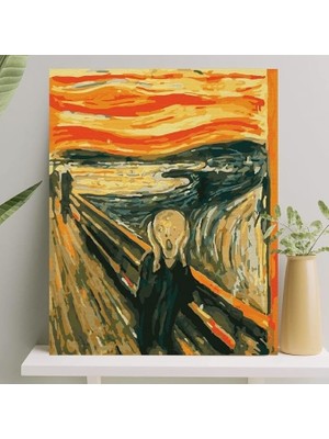 Hobi Sanat Sayılarla Boyama Tuval Seti Fırça Boya Dahil (Çıtalı) 40X50 cm - Çığlık
