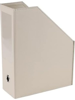 Magazinlik Suni Deri Masa Üstü Evrak/dosya Düzenleyici 23 * 30 * 9 Cm. Bej