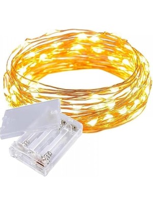 Vitrini Peri LED Dekoratif Günışığı Tel LED Işık 3 Metre Pilli (Günışığı, 1)