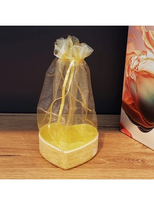 Uravas Store Sarı Kalpli Tül Kese