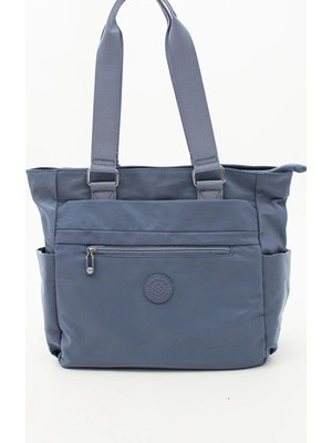 Sanmorris Kırışık Naylon Kumaş Çok Bölmeli Kadın Omuz Çantası