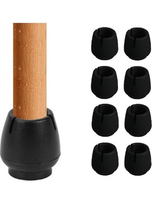 Sandalye Pabucu,masa,koltuk,tabure Ayak Kılıfı 8 Adet Siyah (Small)