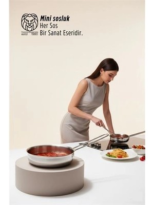 Calperia Elena Serisi Professional Paslanmaz Çelik 13 cm Mini Sos ve Porsiyon Tavası 722875