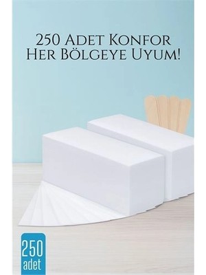 Calperia 250’Lİ Ağda Bezi Seti + Spatula | Her Bölgeye Uyumlu | Evde Pratik Tüy Alma Için 715914