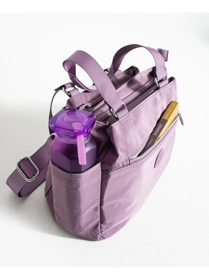 Sanmorris Kadın Omuz ve Kol Çantası - Su Geçirmez Krinkıl Kumaş Çok Bölmeli Günlük Çanta