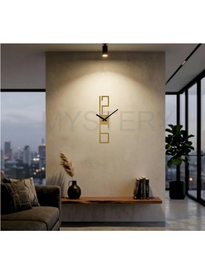Mystery Metal Modern Büyük Boy Salon Duvar Saati, Ofis Için Duvar Saati 40X10CM