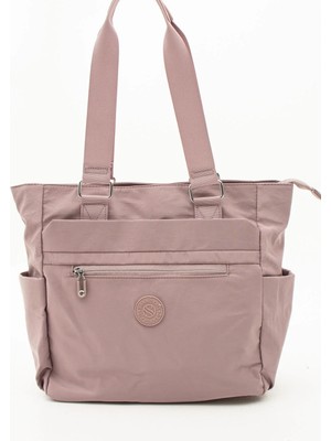 Sanmorris Kırışık Naylon Kumaş Çok Bölmeli Kadın Omuz Çantası