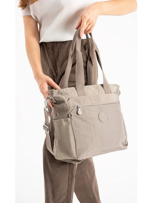 Sanmorris Çok Bölmeli Kadın Omuz Çantası - Günlük El ve Kol Çantası - Su Geçirmez Kumaş