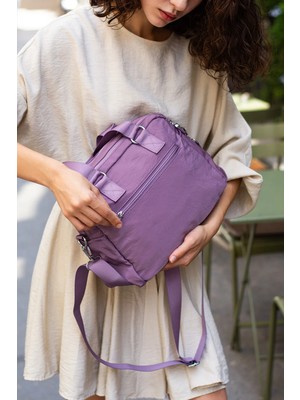 Sanmorris Çok Bölmeli Kadın El ve Omuz Çantası - Günlük Çapraz Çanta - Su Geçirmez Krinkıl Kumaş