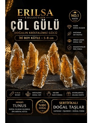 Erilsa Sertifikalı Orta Boy Diş Form Taşı Çöl Gülü Kütle - 5-8 cm Doğal Kristal Form Toplu