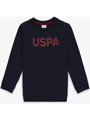 U.S. Polo Assn. Erkek Çocuk Lacivert Bisiklet Yaka Basic Sweatshirt 50316503-VR033