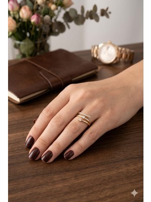 Tılsım Accesories Xupıng Çelik Yüzük Gold Ayarlanabilir