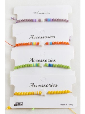 Uluora Yıldız Sedef Kristal Makrome Ip Bileklik