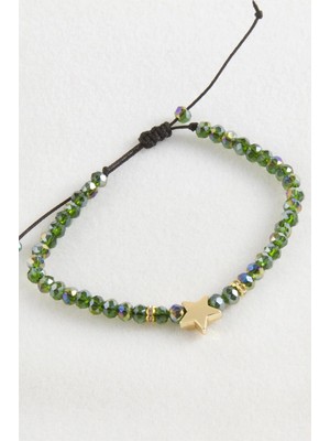 Uluora Yıldız Kristal Makrome Ip Bileklik