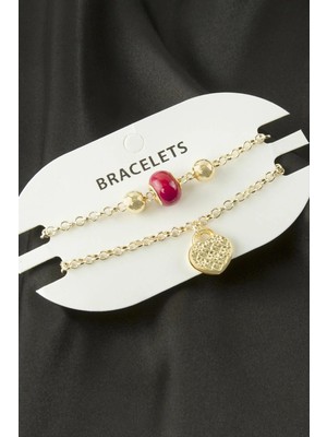 Uluora 2 Adet Kalp Trend Zincir Bileklik