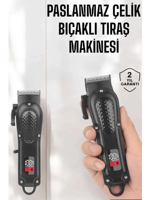 Calperia Sıfır Tıraş Makinesi Dijital Göstergeli Paslanmaz Çelik Lı Taşınabilir