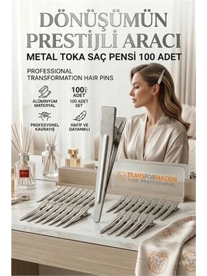Calperia 100'LÜ Profesyonel Alüminyum Saç Pensi Seti Metal Toka Saç Pensi  718289