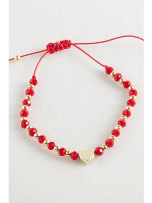 Uluora Kalp Kristal Makrome Ip Bileklik