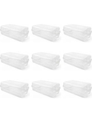 Calperia Kilitli Kapaklı Şeffaf Erkek Ayakkabı Kutusu, Iç Içe Geçebilen Tasarım