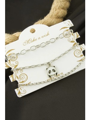 Uluora Panda Zincir Bileklik 3 Adet