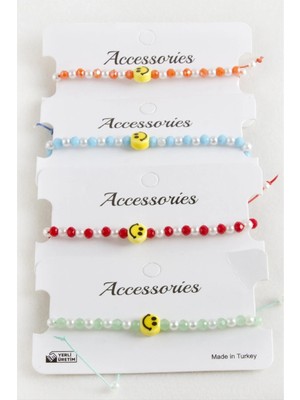 Uluora Emoji Inci Kristal Makrome Ip Bileklik