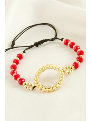 Uluora Çeyrek Altın Koyulabilir Kristal Taşlı Bileklik