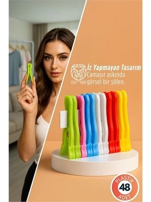 Calperia Mila Kovalchuk Serisi 48'li Premium Renkli Çamaşır Mandalı Kırılmaz Iz Bırakmaz 722862