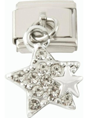 Uluora Yıldız Zirkon Taşlı Sallatılı Çelik Charm
