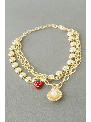 Uluora Istiridye Çilek Zincir Bileklik