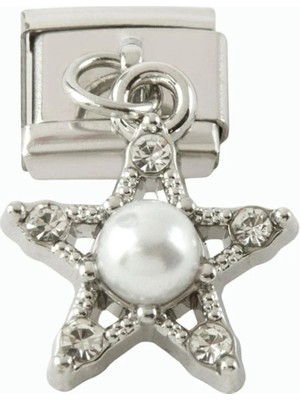 Uluora Yıldız Inci Sallatılı Çelik Charm