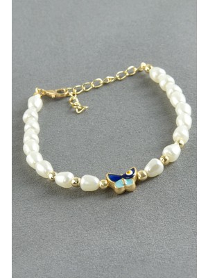 Uluora Kelebek Oval Inci Bileklik