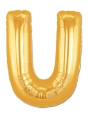 Uravas Store Altın Sarısı Folyo U Harfi Balon 1 Metre