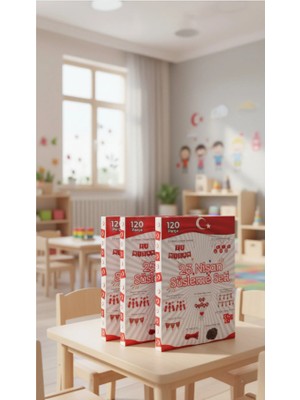 Pairla 122 Parça 23 Nisan Seti,  Benner 3 Adet LED 23 Nisan Kapı Süsü